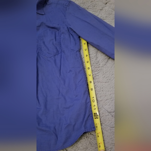 Gap The Boyfriend Fitted Button Front Blouse XS cornflower blue - Picture 7 of 9